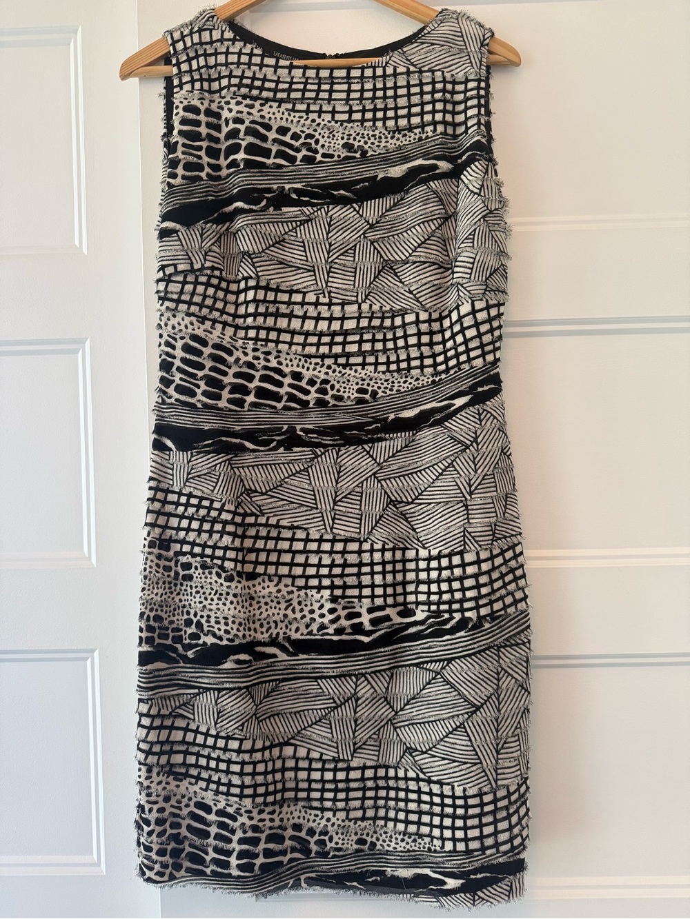 Lafayette 148 New York Black and White Geometric dress